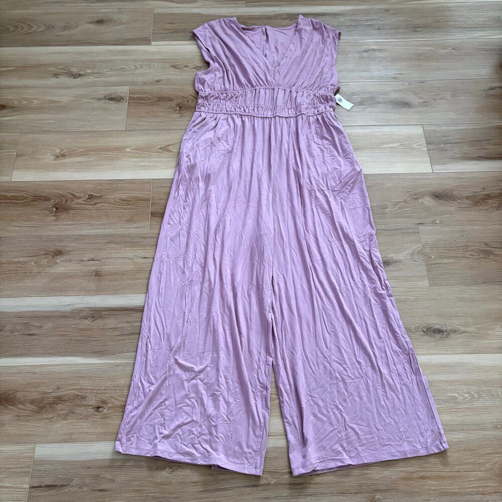 Old Navy Waist-Defined Wide-Leg Jumpsuit Rose Dawn XL
